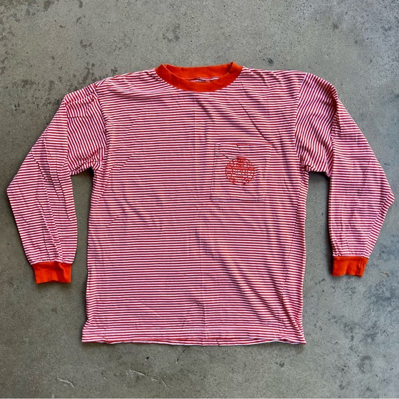 Vintage ESPRIT Striped Pocket Long Sleeve Shirt Large - Picture 1 of 6